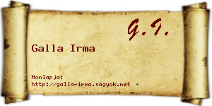 Galla Irma névjegykártya
